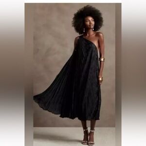 Banana Republic Black Radiant One Shoulder Asymmetrical Dress Size S NEW $200
